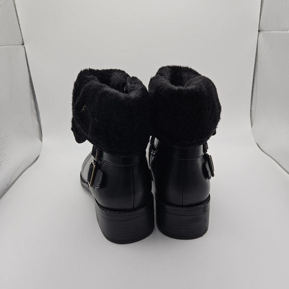 Naturalizer Metro water resistant foldover moto boot black faux leather size 10 - Picture 4 of 11